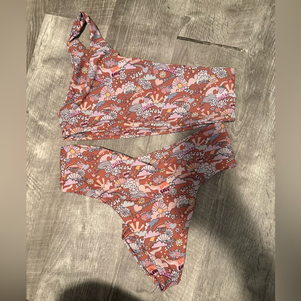 Floral One-Shoulder Bikini Set